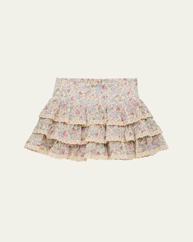 Girl's Melody Lace Ruffle Skirt, Size S-XL